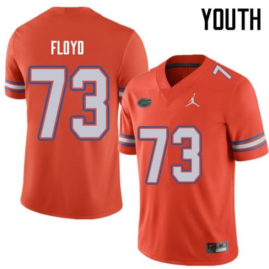 Youth Florida Gators #73 Sharrif Floyd NCAA Jordan Brand Orange Authentic Stitched College Football Jersey NKU8762ZP